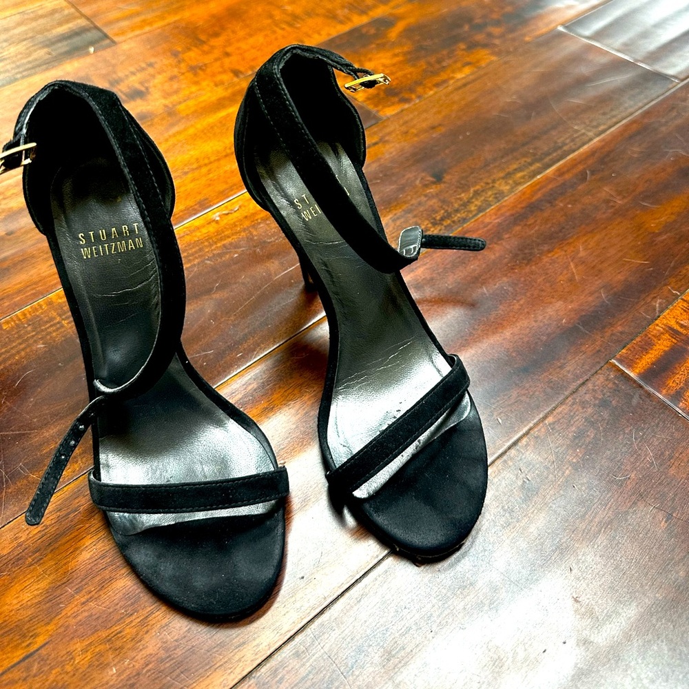 Stuart Weitzman heels. Worn but very good condition. Black suede.